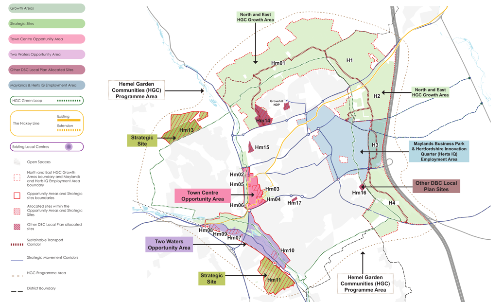 Programme Area Map for Hemel Garden Communities